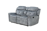 Grey Reclining Loveseat w/Console