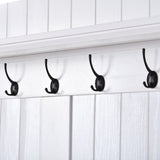 Hallway Coat Rack with 5 Metal Hooks and 2 Large Drawers Hall Tree, Metal drawer Handles Entryway Bench Coat Hanger