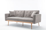 Grey Velvet Sofa with rose gold metal feet