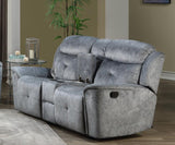 Grey Reclining Loveseat w/Console