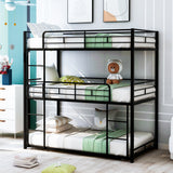 Black Metal Twin Size Triple Bunk Bed