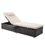 Outdoor Wicker Chaise Lounge - 2 Piece patio lounge chai; chase longue; lazy boy recliner; outdoor lounge chairs set of 2 beach chairs, recliner chair with side table