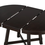 Round Extendable Dining Table with 16" Leaf Wood Kitchen Table (Espresso)