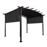 12 x 9 Ft Outdoor Pergola Patio Gazebo,Retractable Shade Canopy,Steel  Frame Grape Gazebo,Sun shelter Pergola for Gardens,Terraces,Backyard