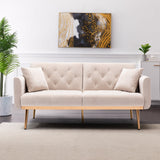 COOLMORE  Velvet  Sofa , Accent sofa .loveseat sofa with rose gold metal feet  and