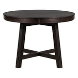 Round Extendable Dining Table with 16" Leaf Wood Kitchen Table (Espresso)