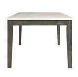 Dining Table in White Marble & Gray Oak