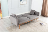 Grey Velvet Sofa with rose gold metal feet