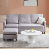 Orisfur. Reversible Sectional Sofa with Handy Side Pocket，Living Room L-Shape 3-Seater Couch with Modern Linen Fabric for Small Space