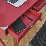 Red Computer Desk with Storage, Sturdy Table for home office