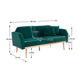 COOLMORE  Velvet  Sofa , Accent sofa .loveseat sofa with rose gold metal feet  and  Teal  Velvet