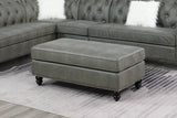 Ottoman Slate Grey Leatherette