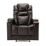 Orisfur. Power Motion Recliner with USB Charging Port and Hidden Arm Storage, Home Theater Seating with 2 Convenient Cup Holders Design and 360° Swivel Tray Table