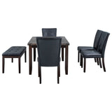 6-piece Faux Marble Dining Table Set