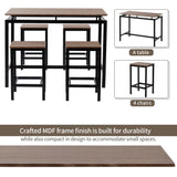 5-Piece Kitchen Counter Height Table Set, Dining Table with 4 Chairs