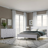 White Solid Wood 3 Pieces Queen Bedroom Sets (Queen Bed + end table +dresser)