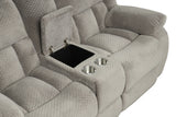 Armada Manual Recliner Loveseat Made with Chenille Fabric in White