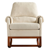 Beige Modern Comfortable Velvet Rocking Chair