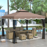 Brown Outdoor Iron Vented Dome Top Patio Gazebo