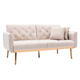 COOLMORE  Velvet  Sofa , Accent sofa .loveseat sofa with rose gold metal feet  and