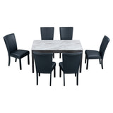 7-piece Dining Table with 2 drawers, table