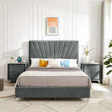 Queen bed with two nightstands