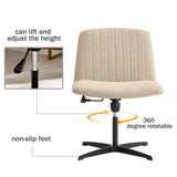 Fabric Material. Home Computer Chair Office Chair Adjustable 360 ° Swivel Cushion Chair With Black Foot Swivel Chair Makeup Chair Study Desk Chair. No Wheels