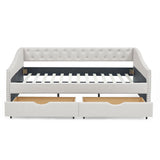 Full Size Daybed with Drawers Upholstered Tufted Sofa Bed