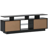 ON-TREND Modern TV Stand for TVs up to 65inches with LED lights, 16 Colors, for Livingroom, Bedroom, Black  (OLD SKU: WF280706AAB)