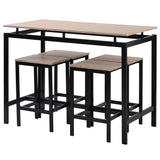 5-Piece Kitchen Counter Height Table Set, Industrial Dining Table with 4 Chairs (Oak)