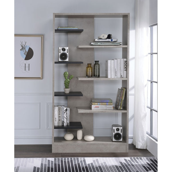 Bookshelf storage in Faux Concrete & Black