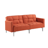 Orange Modern Convertible Folding Futon Sofa Bed