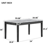 7-piece Dining Table with 2 drawers