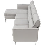 [VIDEO provided] [New]111 " Convertible Sectional Sofa Couch , Flannel L Shape Furniture Couch with Chaise Left/Right Handed Chaise