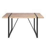 Industrial Rectangular Dining Table, Oak & Black