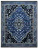 Gabriella Medallion Blue, Brown, Beige and Ivory Viscose Area Rug 8x10