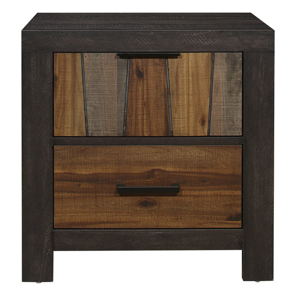 Unique Style Nightstand - Multi-Tone Wire Brushed Finishes