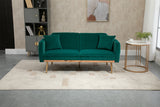 COOLMORE  Velvet  Sofa , Accent sofa .loveseat sofa with rose gold metal feet  and  Teal  Velvet