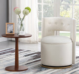 360° Swivel Accent Chair with Storage Function, Velvet Curved Chair with Gold Metal Base for Living Room, Nursery, Bedroom [Video]