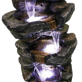 Resin Floor Rock Water Fall Fountain With Light