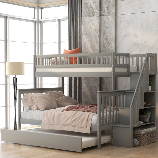 Twin over Full Bunk Bed with Trundle