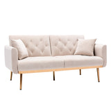 COOLMORE  Velvet  Sofa , Accent sofa .loveseat sofa with rose gold metal feet  and