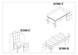 6-piece Faux Marble Dining Table Set