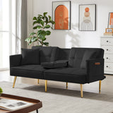 BLACK VELVET SOFA BED