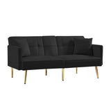 BLACK VELVET SOFA BED