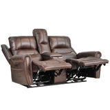 Leather Brown Reclining Loveseat sofa