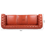 84.65" Rolled Arm Chesterfield 3 Seater Sofa