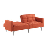 Orange Modern Convertible Folding Futon Sofa Bed