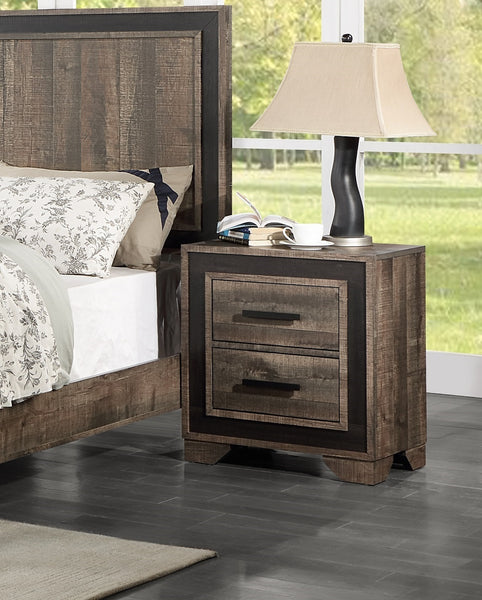 Oak Finish Nightstand Paper veneer