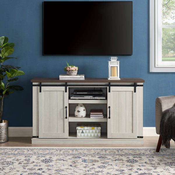 Classic Farmhouse Media TV Stand Entertainment Console